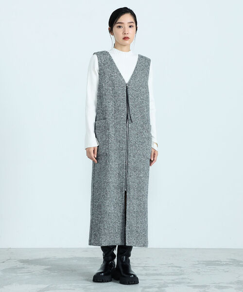 fredy emue(フレディエミュ)の「【新色追加!】ワイドリブハイネックプルオーバーニット(ニット/セーター・レディース・ライトグレー/ブラック/パープル/オフホワイト/オレンジ・38)」の10枚目の写真