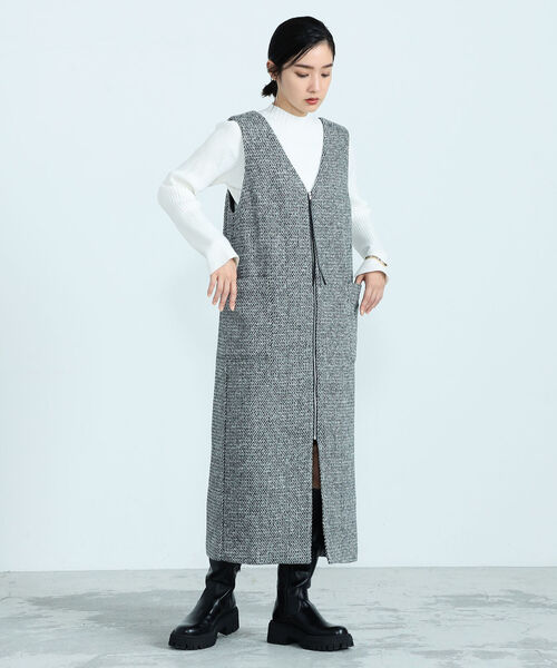 fredy emue(フレディエミュ)の「【新色追加!】ワイドリブハイネックプルオーバーニット(ニット/セーター・レディース・ライトグレー/ブラック/パープル/オフホワイト/オレンジ・38)」の12枚目の写真