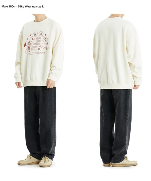 MAHAGRID(マハグリッド)の「『mahagrid/マハグリッド』WISHES SWEATSHIRT/ウィッシュ SWT スウェット(スウェット・メンズ・アイボリー/ライトグレー・M/L)」の3枚目の写真