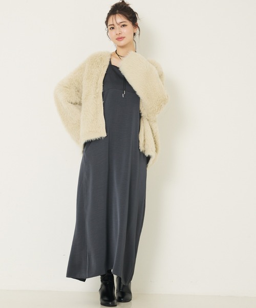 セール】【体型カバー/ロングセラー】ナイロンフェザーニット