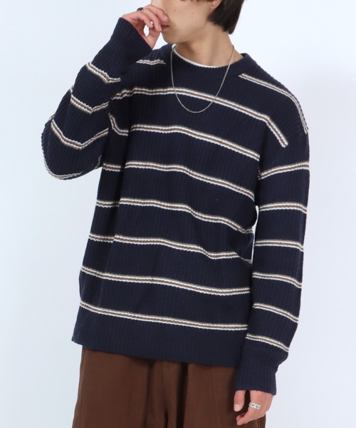 【美品】ボーダー　ニット シアーボーダーニット(WEB限定カラー)(ニット・セーター