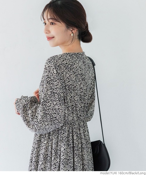 coca（coca）（コカ）の「花柄カシュクールワンピース（ワンピース・レディース・ブラック・SHORT/LONG）」の8枚目の写真