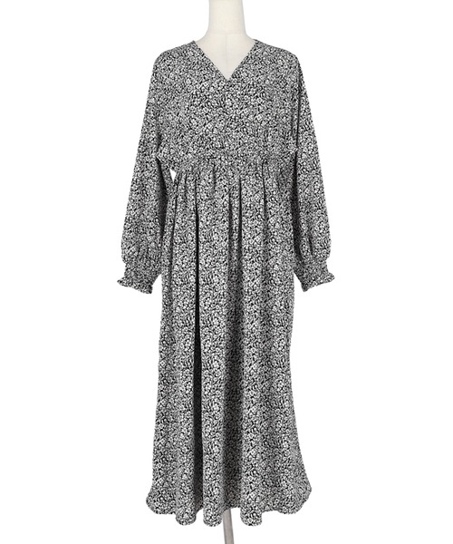 coca（coca）（コカ）の「花柄カシュクールワンピース（ワンピース・レディース・ブラック・SHORT/LONG）」の10枚目の写真