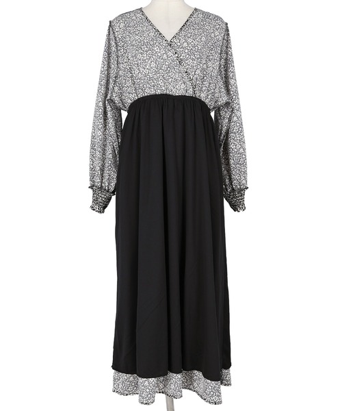 coca（coca）（コカ）の「花柄カシュクールワンピース（ワンピース・レディース・ブラック・SHORT/LONG）」の11枚目の写真