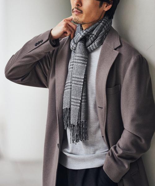 PIACENZA(ピアチェンツァ)の「【PIACENZA / ピアチェンツァ】URAS ハウンドトゥース マフラー(マフラー・メンズ・ブラック/チャコールグレー/ブラウン・FREE)」の10枚目の写真