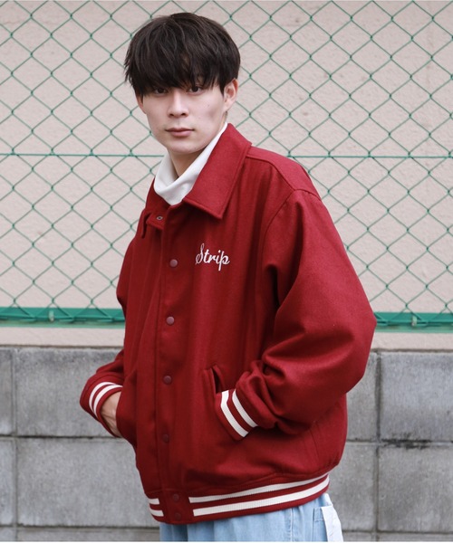 SPINNS(スピンズ)の「【刺繍ロゴデザイン】 メルトンスタジャン(スタジャン・メンズ・グリーン/ネイビー/ワイン/ブラック・ONESIZE)」の18枚目の写真