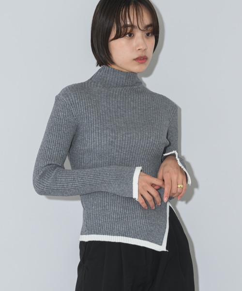 mebole(メボレ)の「スリットリブタートルネック(ニット/セーター・レディース・ホワイト/ブラック/グレー・FREE)」の9枚目の写真