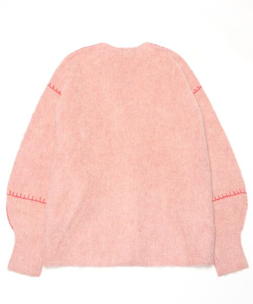 B'2nd（ビーセカンド）の「HCAE(エイチシーエーイー) COLOR STICH KNIT CARDIGAN/カラーステッチニットカーディガン（カーディガン/ボレロ・レディース・ブラック/グリーン/ピンク・F）」の7枚目の写真