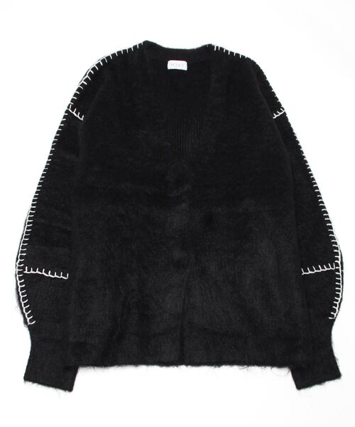 B'2nd（ビーセカンド）の「HCAE(エイチシーエーイー) COLOR STICH KNIT CARDIGAN/カラーステッチニットカーディガン（カーディガン/ボレロ・レディース・ブラック/グリーン/ピンク・F）」の8枚目の写真
