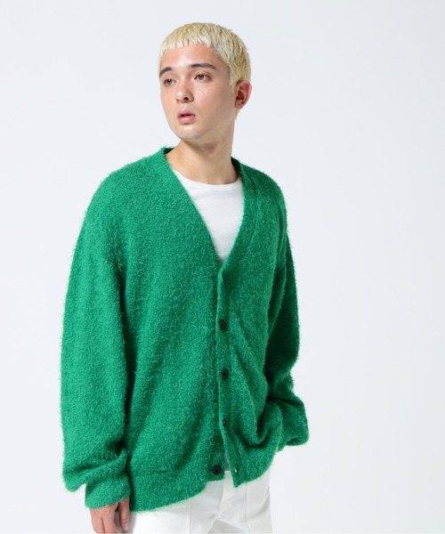 LUSOR(ルーソル)の「LUSOR(ルーソル)Feather Mole Yarn CD フェザーモールヤーンカーディガン(カーディガン/ボレロ・メンズ・ブラック/ベージュ/グリーン・F)」の3枚目の写真