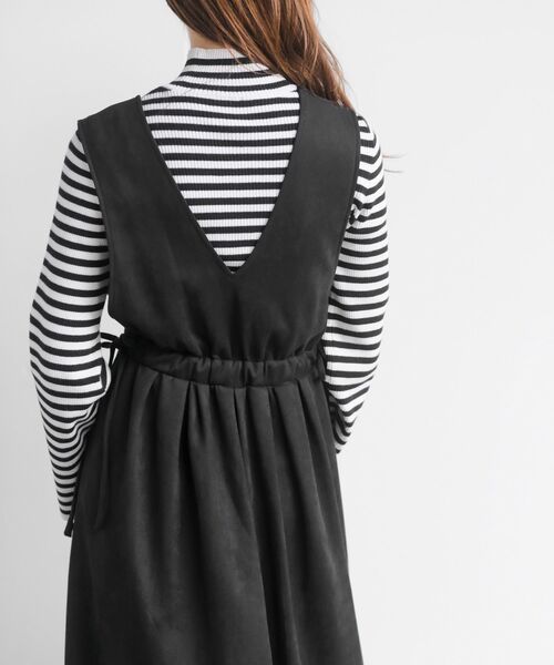 rps（アールピーエス）の「サイドリボンカシュクールジャンパースカート（ジャンパースカート・レディース・ブラック/グレー/ブラウン/ボルドー/モカ・フリー）」の12枚目の写真