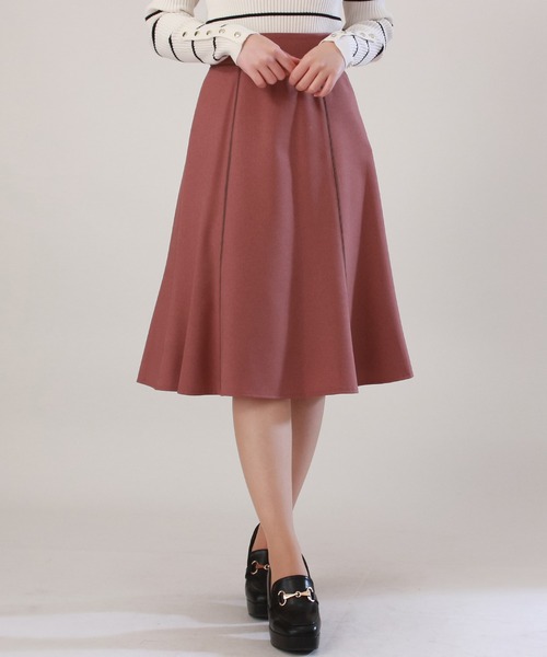 ASTORIA ODIER（アストリアオディール）の「配色パイピングフレアスカート（スカート・レディース・ネイビー/ピンク/ベージュ・SMALL/X-SMALL/MEDIUM/LARGE）」の21枚目の写真