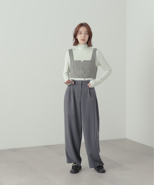 N.(N. Natural Beauty Basic)(エヌエヌナチュラルビューティーベーシック)の「【追加生産】◆ハイネックインナーカットソー(Tシャツ/カットソー・レディース・オフホワイト/ブラック/ライトグリーン/オレンジ・MEDIUM)」の13枚目の写真