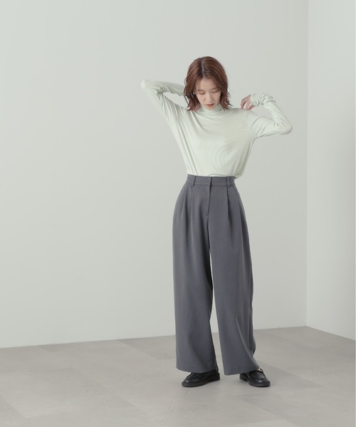 N.(N. Natural Beauty Basic)(エヌエヌナチュラルビューティーベーシック)の「【追加生産】◆ハイネックインナーカットソー(Tシャツ/カットソー・レディース・オフホワイト/ブラック/ライトグリーン/オレンジ・MEDIUM)」の15枚目の写真