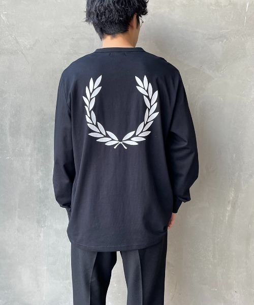 Fred Perry  ニット プリーツ ロングスリーブシャツ Classic Knitted Long Sleeve Shirt(S X23：PORRIDGE MARL