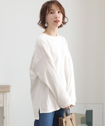 やわらかヘビーコットンクルーネック ロング Tシャツ