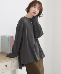 やわらかヘビーコットンクルーネック ロング Tシャツ