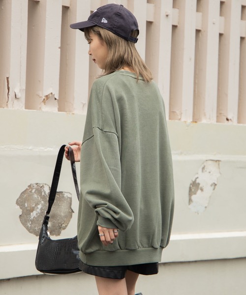 WEGO（ウィゴー）の「WEGO/ヘビーウエイト ピグメントプルオーバー（スウェット・メンズ・スミクロ/レッド/カーキ・MEDIUM/LARGE）」の7枚目の写真