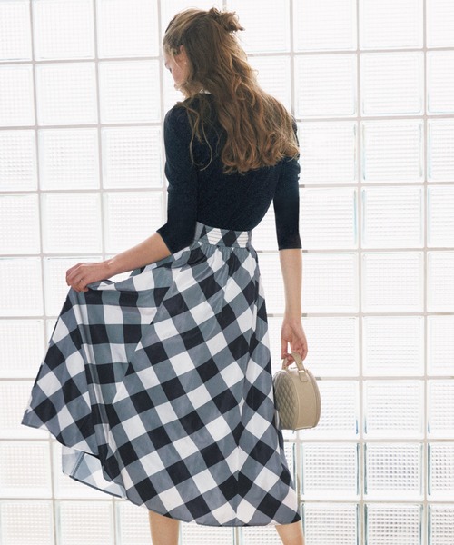 NOELA（ノエラ）の「タフタチェックフレアスカート（スカート）」 - WEAR