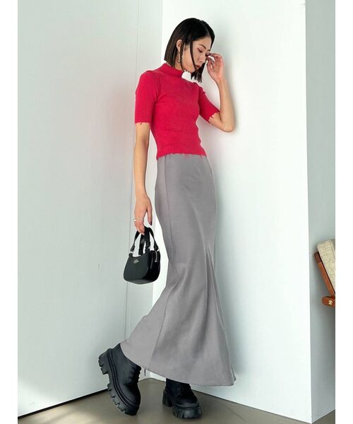 EMODA（エモダ）の「ナローマキシスカート（スカート・レディース・ブラック/グレー・FREE）」の4枚目の写真