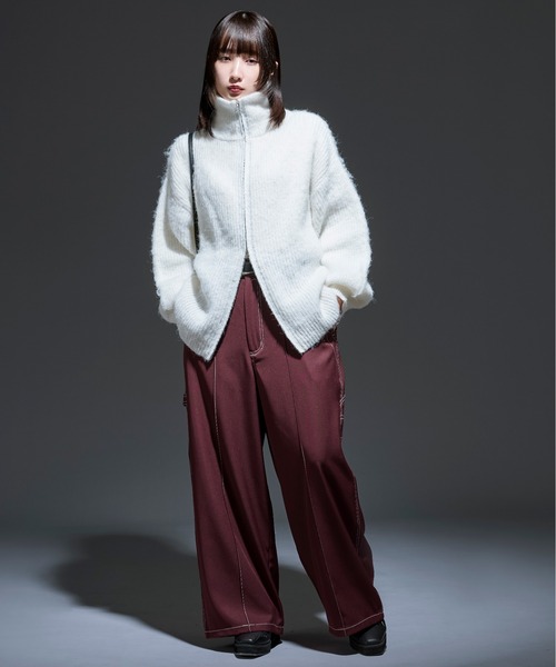Ellno Loset（エルノロゼット）の「モヘアタッチドライバーズニット（ニット/セーター・メンズ・ブラック/ブルー/オフホワイト・MEDIUM/LARGE）」の21枚目の写真