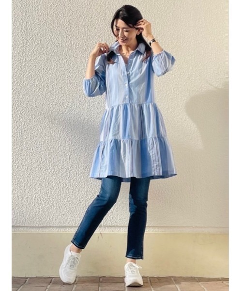 GAP(ギャップ)の「袖コンシャス シャツワンピース(ワンピース・レディース・ピンク/その他/ブラック・XS/S/M/L/XXS)」の10枚目の写真