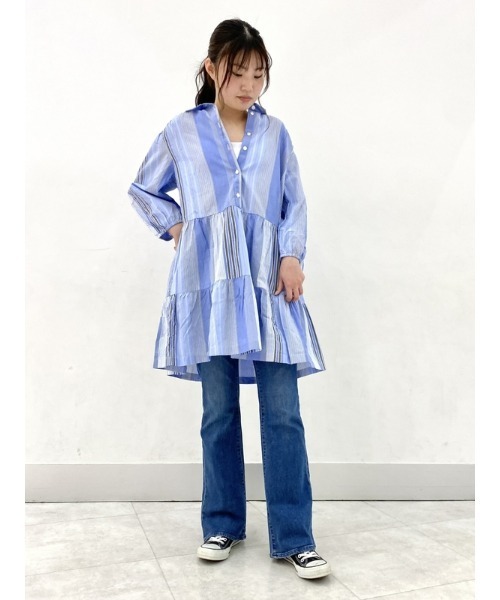 GAP(ギャップ)の「袖コンシャス シャツワンピース(ワンピース・レディース・ピンク/その他/ブラック・XS/S/M/L/XXS)」の7枚目の写真