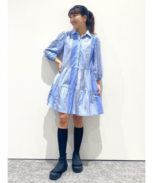 GAP(ギャップ)の「袖コンシャス シャツワンピース(ワンピース・レディース・ピンク/その他/ブラック・XS/S/M/L/XXS)」の6枚目の写真