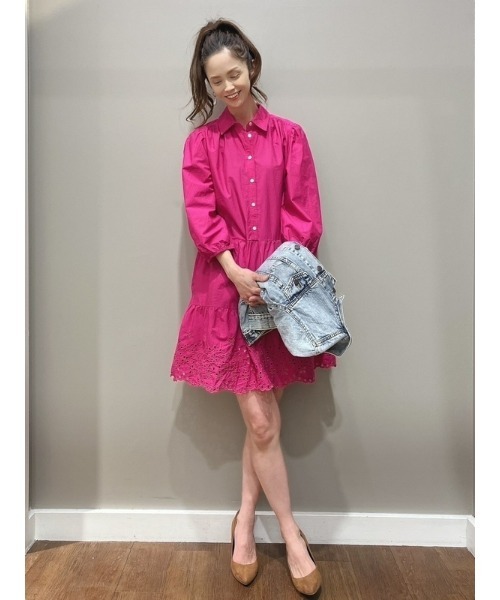 GAP(ギャップ)の「袖コンシャス シャツワンピース(ワンピース・レディース・ピンク/その他/ブラック・XS/S/M/L/XXS)」の22枚目の写真