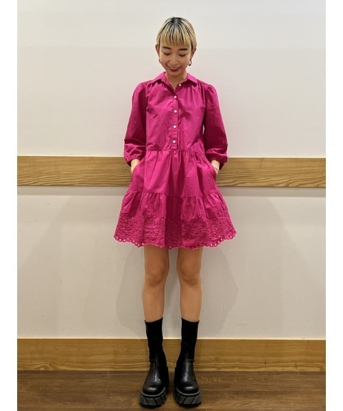 GAP(ギャップ)の「袖コンシャス シャツワンピース(ワンピース・レディース・ピンク/その他/ブラック・XS/S/M/L/XXS)」の20枚目の写真