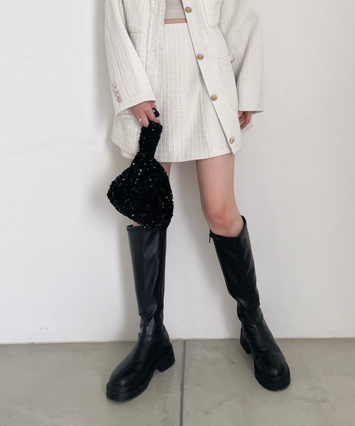 Heather（ヘザー）の「ツイードミニスカート　188002（スカート・レディース・オフホワイト/グレー・FREE）」の2枚目の写真