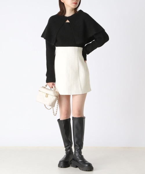 Heather（ヘザー）の「ツイードミニスカート　188002（スカート・レディース・オフホワイト/グレー・FREE）」の3枚目の写真