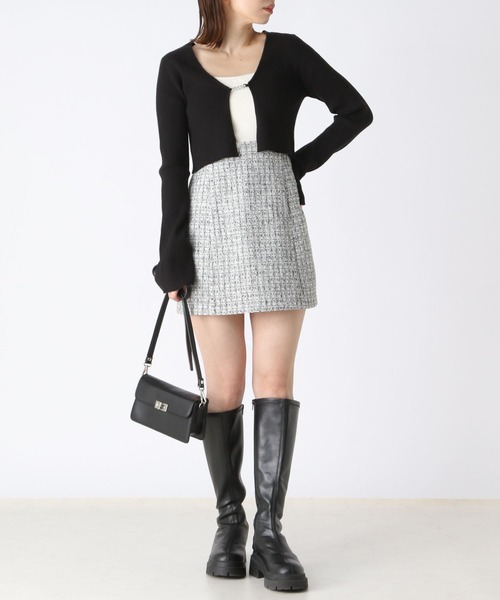 Heather（ヘザー）の「ツイードミニスカート　188002（スカート・レディース・オフホワイト/グレー・FREE）」の4枚目の写真