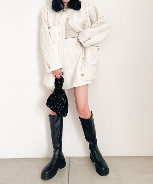 Heather（ヘザー）の「ツイードミニスカート　188002（スカート・レディース・オフホワイト/グレー・FREE）」の16枚目の写真