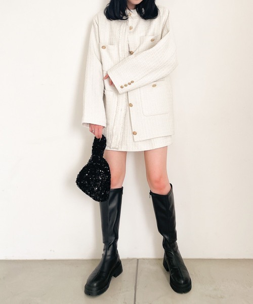 Heather（ヘザー）の「ツイードミニスカート　188002（スカート・レディース・オフホワイト/グレー・FREE）」の17枚目の写真