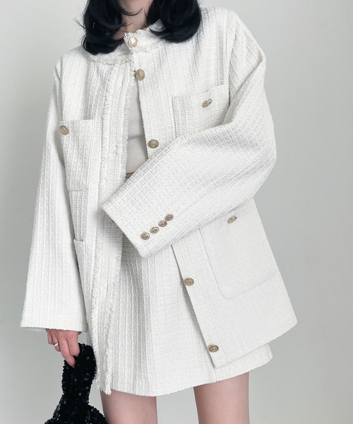 Heather（ヘザー）の「ツイードミニスカート　188002（スカート・レディース・オフホワイト/グレー・FREE）」の19枚目の写真