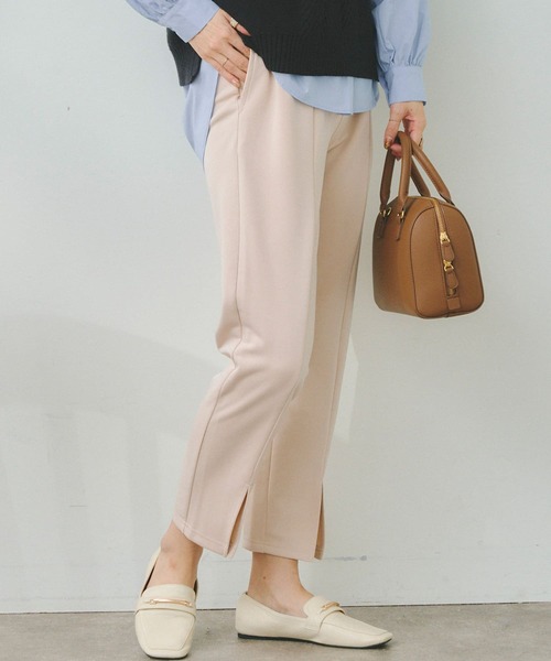 Chez toi（シェトワ）の「裾スリットカットパンツ（その他パンツ・レディース・ブラック/アイボリー/ミント・FREE）」の2枚目の写真