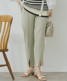 裾スリットカットパンツ