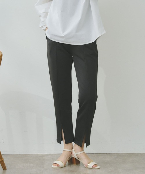 Chez toi（シェトワ）の「裾スリットカットパンツ（その他パンツ・レディース・ブラック/アイボリー/ミント・FREE）」の3枚目の写真