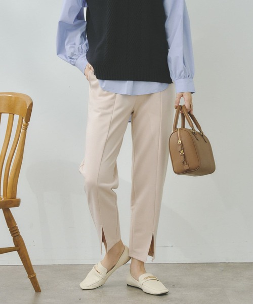 Chez toi（シェトワ）の「裾スリットカットパンツ（その他パンツ・レディース・ブラック/アイボリー/ミント・FREE）」の4枚目の写真