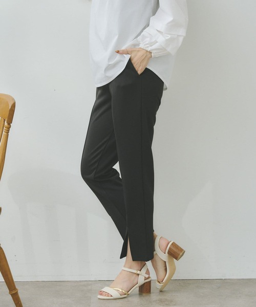 Chez toi（シェトワ）の「裾スリットカットパンツ（その他パンツ・レディース・ブラック/アイボリー/ミント・FREE）」の5枚目の写真