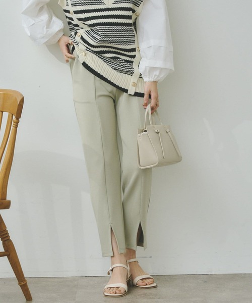 Chez toi（シェトワ）の「裾スリットカットパンツ（その他パンツ・レディース・ブラック/アイボリー/ミント・FREE）」の6枚目の写真