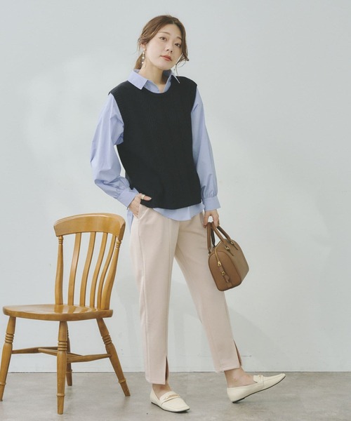 Chez toi（シェトワ）の「裾スリットカットパンツ（その他パンツ・レディース・ブラック/アイボリー/ミント・FREE）」の12枚目の写真