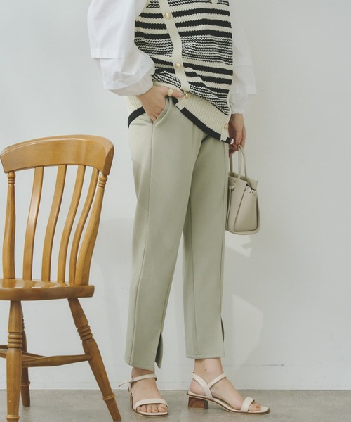 Chez toi（シェトワ）の「裾スリットカットパンツ（その他パンツ・レディース・ブラック/アイボリー/ミント・FREE）」の14枚目の写真