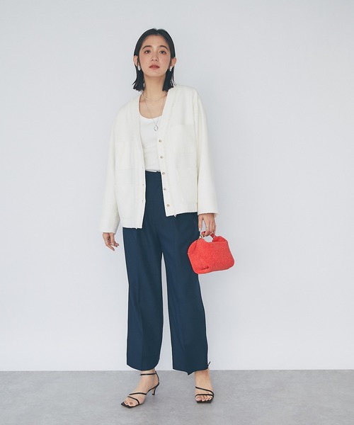 RIVE DROITE（リヴドロワ）の「テレコUネックタンク（タンクトップ・レディース・ブラック/オフホワイト/ベージュ/ブラウン・FREE）」の12枚目の写真