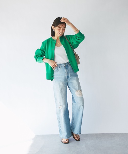 RIVE DROITE（リヴドロワ）の「テレコUネックタンク（タンクトップ・レディース・ブラック/オフホワイト/ベージュ/ブラウン・FREE）」の22枚目の写真