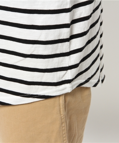 WEGO（ウィゴー）の「WEGO/ ラウンドロングポケットTシャツ（Tシャツ/カットソー・メンズ・ホワイト系その他/ホワイト/杢グレー・MEDIUM/LARGE）」の10枚目の写真