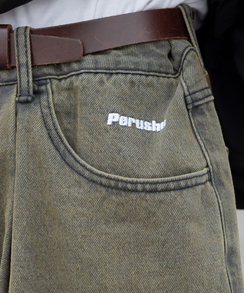 Perushu（ペルーシュ）の「ヴィンテージライクオーバーダイデニム（デニムパンツ・メンズ・ブラック/ブルー・SMALL/MEDIUM/LARGE）」の15枚目の写真