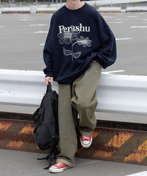 Perushu（ペルーシュ）の「ヴィンテージライクオーバーダイデニム（デニムパンツ・メンズ・ブラック/ブルー・SMALL/MEDIUM/LARGE）」の4枚目の写真