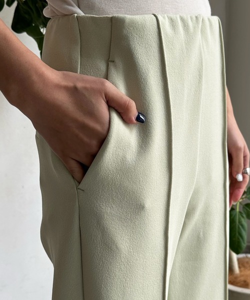 DouDou（ドゥドゥ）の「ツイルストレートパンツ（スラックス・レディース・チャコールグレー/オフホワイト/ミント/ブラック・FREE）」の8枚目の写真